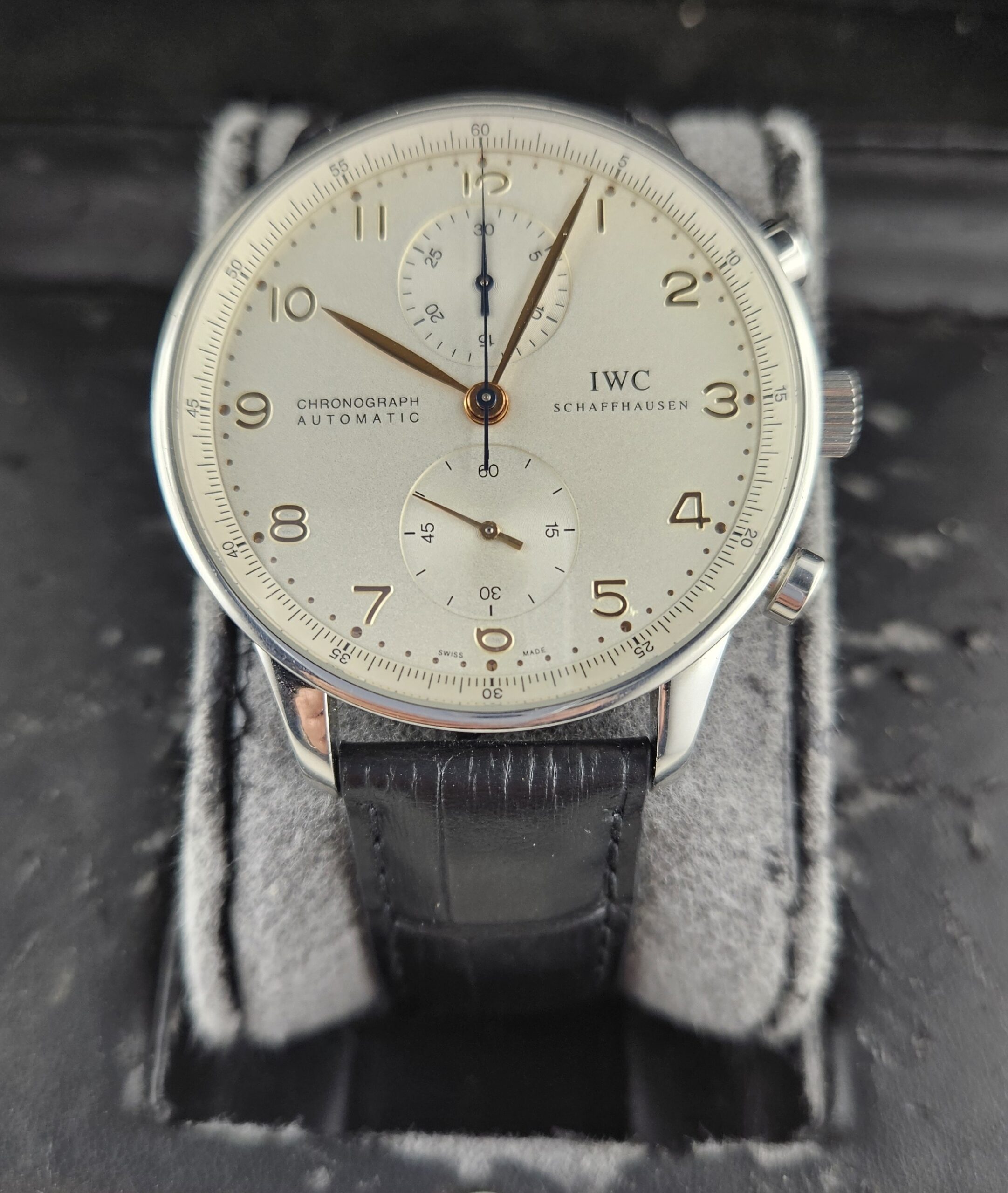 WC Portuguese Chronograph 41mm Rif. IW371401 – Quadrante Bianco (Full Set 2001 – Cinturino Nuovo) - immagine 3