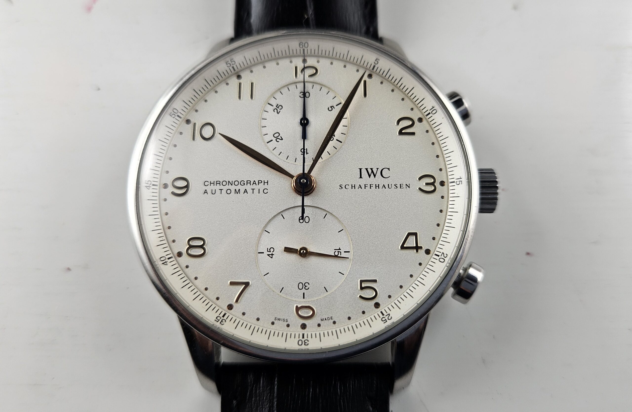 WC Portuguese Chronograph 41mm Rif. IW371401 – Quadrante Bianco (Full Set 2001 – Cinturino Nuovo) - immagine 4