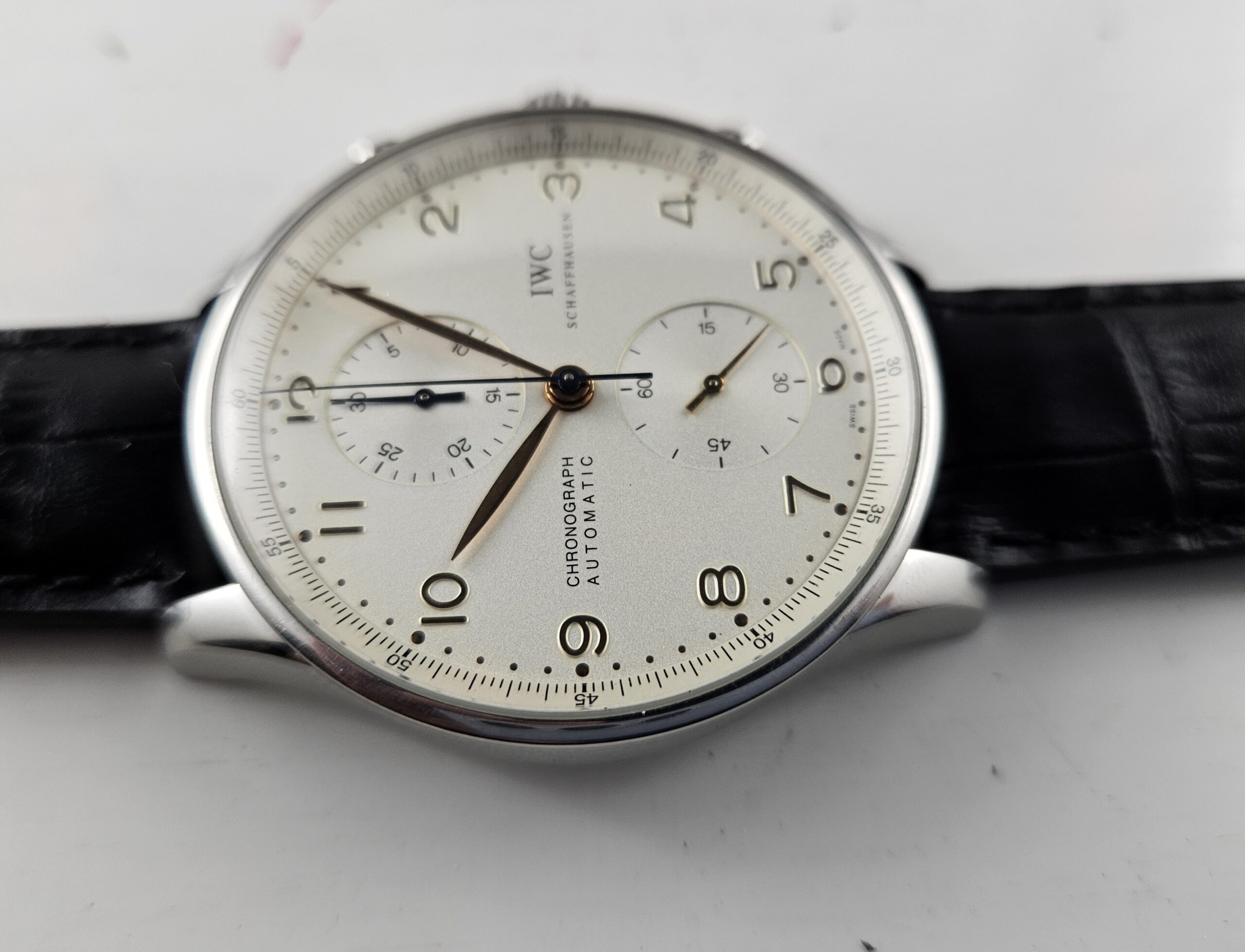 WC Portuguese Chronograph 41mm Rif. IW371401 – Quadrante Bianco (Full Set 2001 – Cinturino Nuovo) - immagine 6