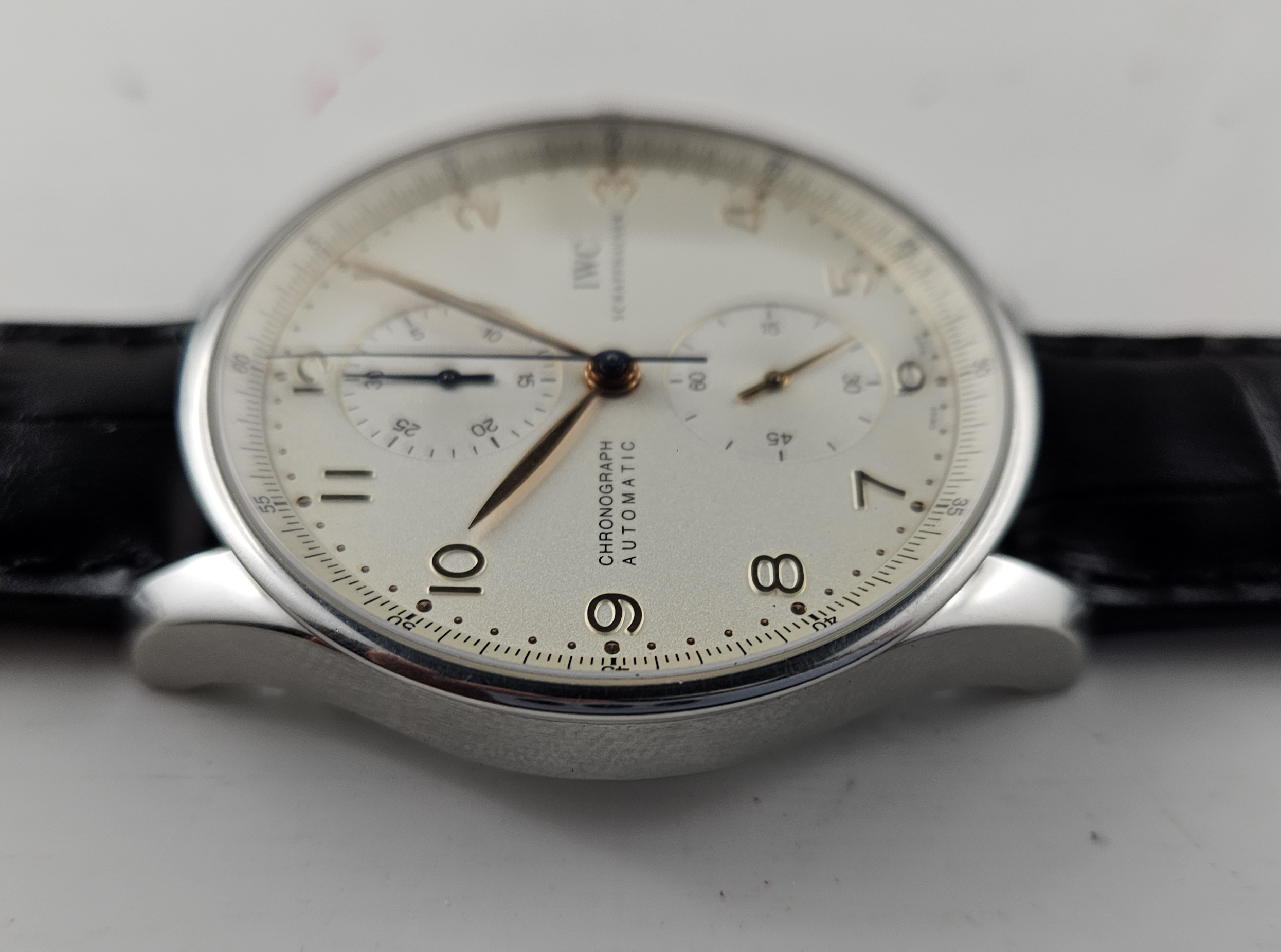 WC Portuguese Chronograph 41mm Rif. IW371401 – Quadrante Bianco (Full Set 2001 – Cinturino Nuovo) - immagine 5