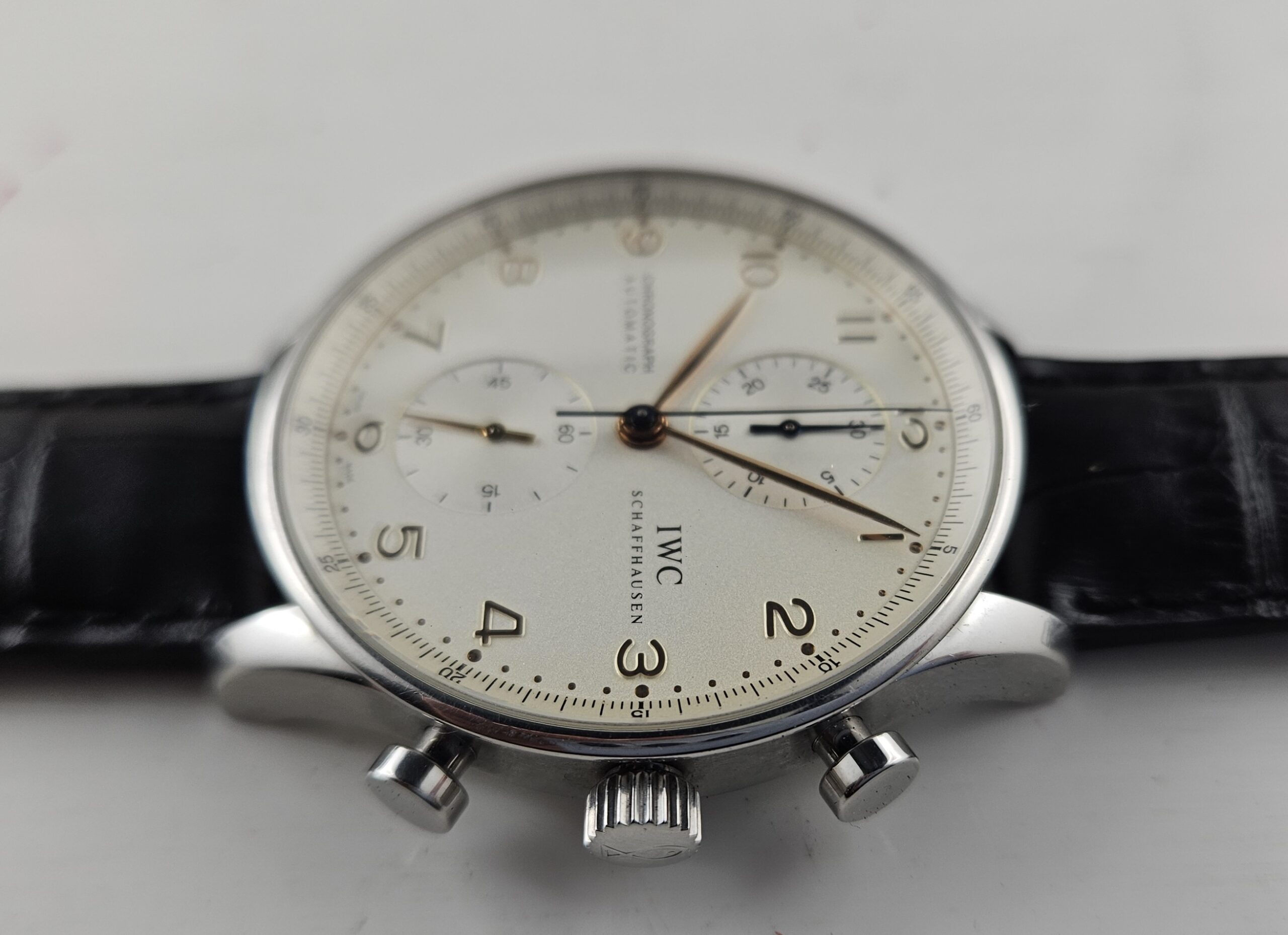 WC Portuguese Chronograph 41mm Rif. IW371401 – Quadrante Bianco (Full Set 2001 – Cinturino Nuovo) - immagine 7