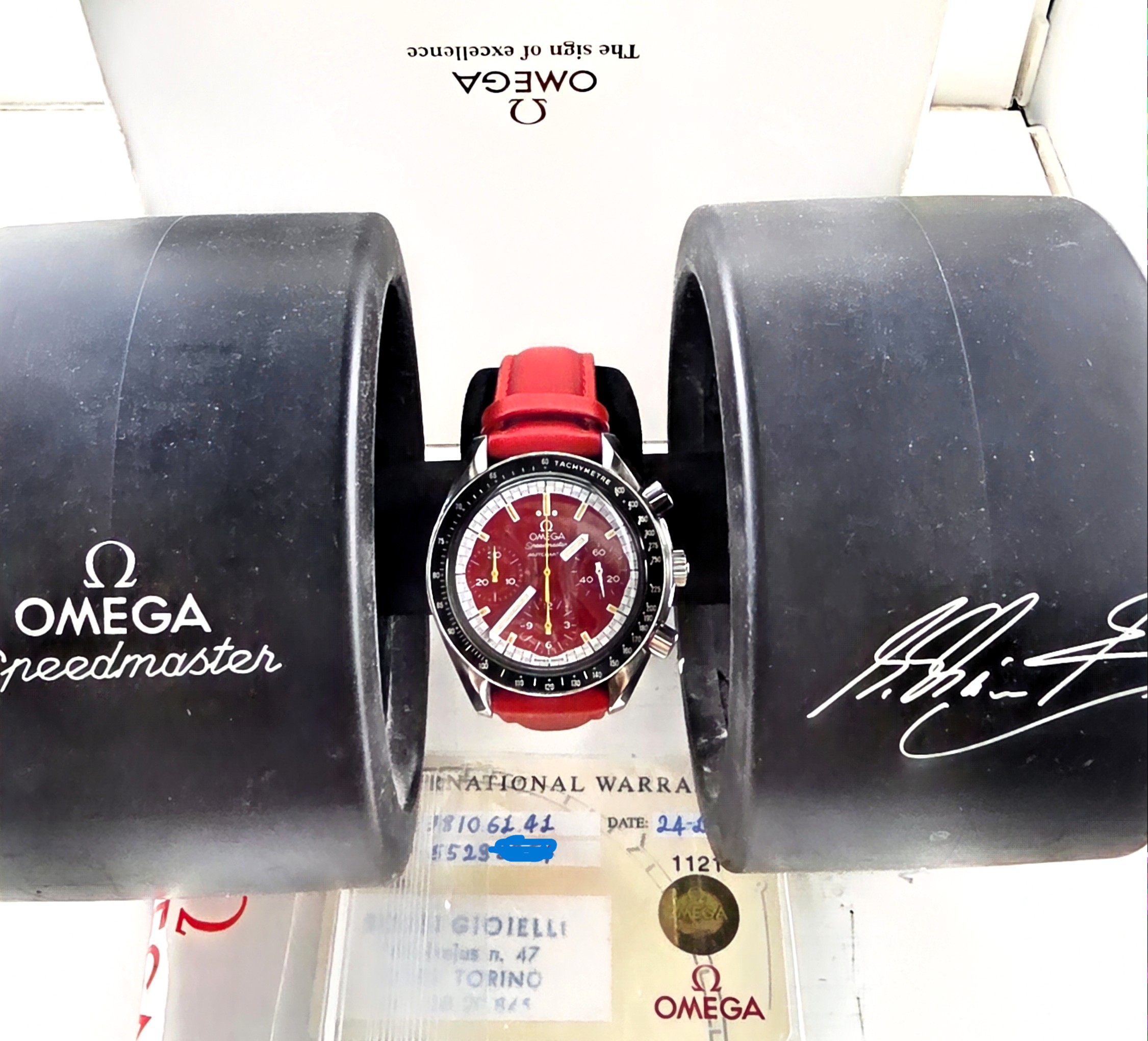 Omega Speedmaster Reduced Michael Schumacher 1ª Serie Rif. 3810.61.41 – Quadrante Rosso (Full Set 1996) - immagine 15