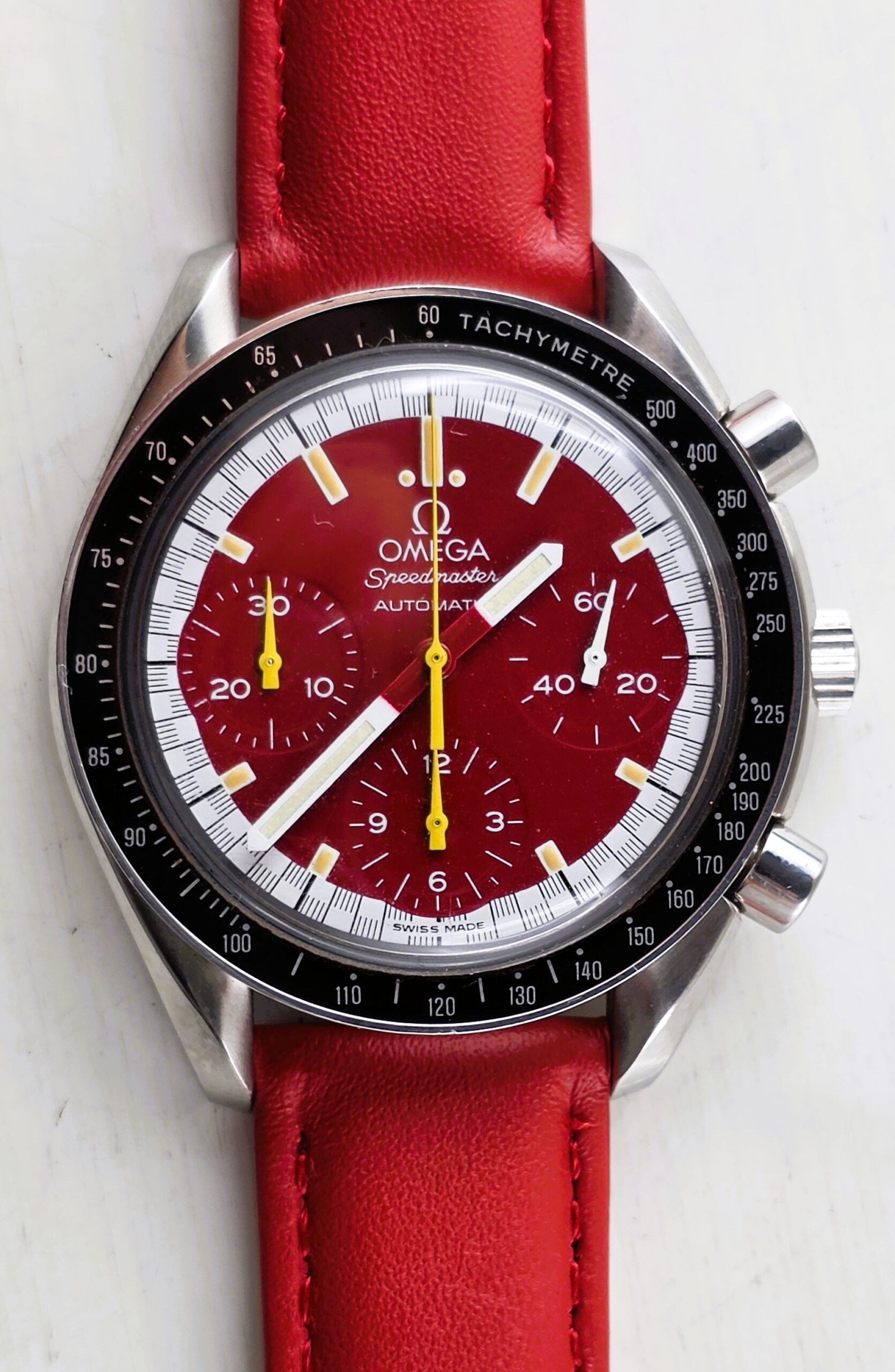 Omega Speedmaster Reduced Michael Schumacher 1ª Serie Rif. 3810.61.41 – Quadrante Rosso (Full Set 1996) - immagine 8