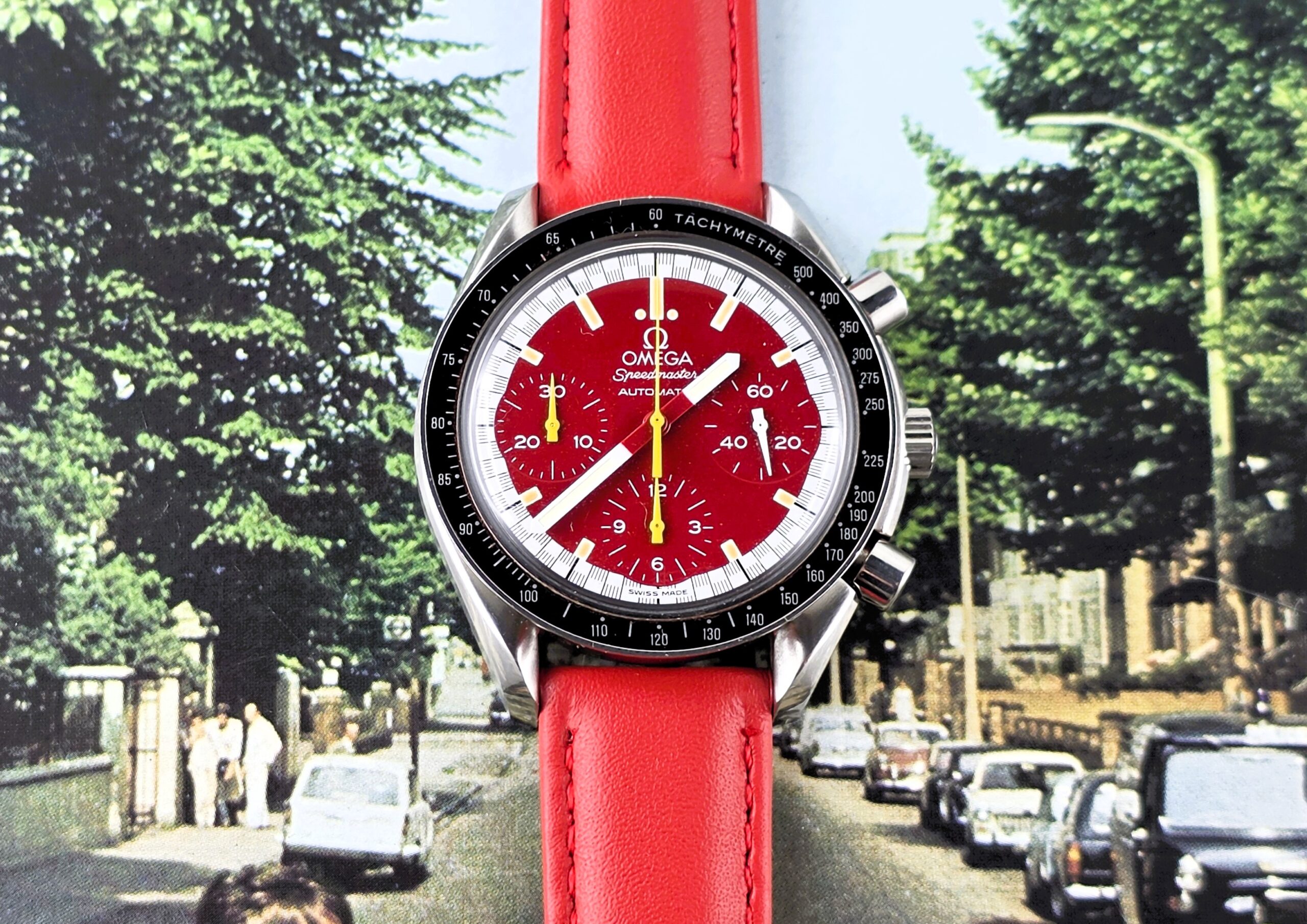 Omega Speedmaster Reduced Michael Schumacher 1ª Serie Rif. 3810.61.41 – Quadrante Rosso (Full Set 1996) - immagine 3