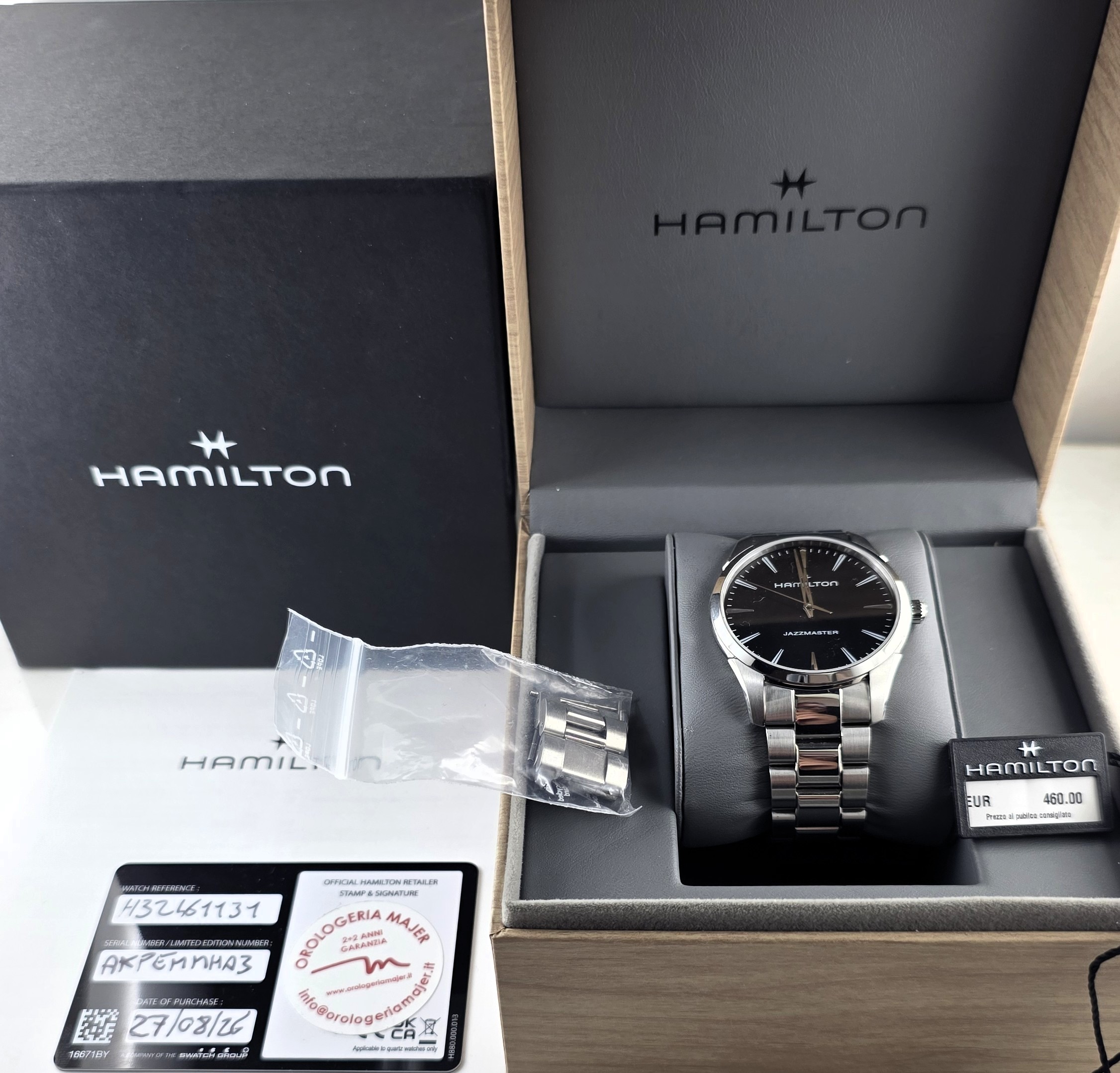 Hamilton Jazzmaster Quartz 40mm Black Dial – Acciaio (Full Set - Rif. H32461131) - immagine 2
