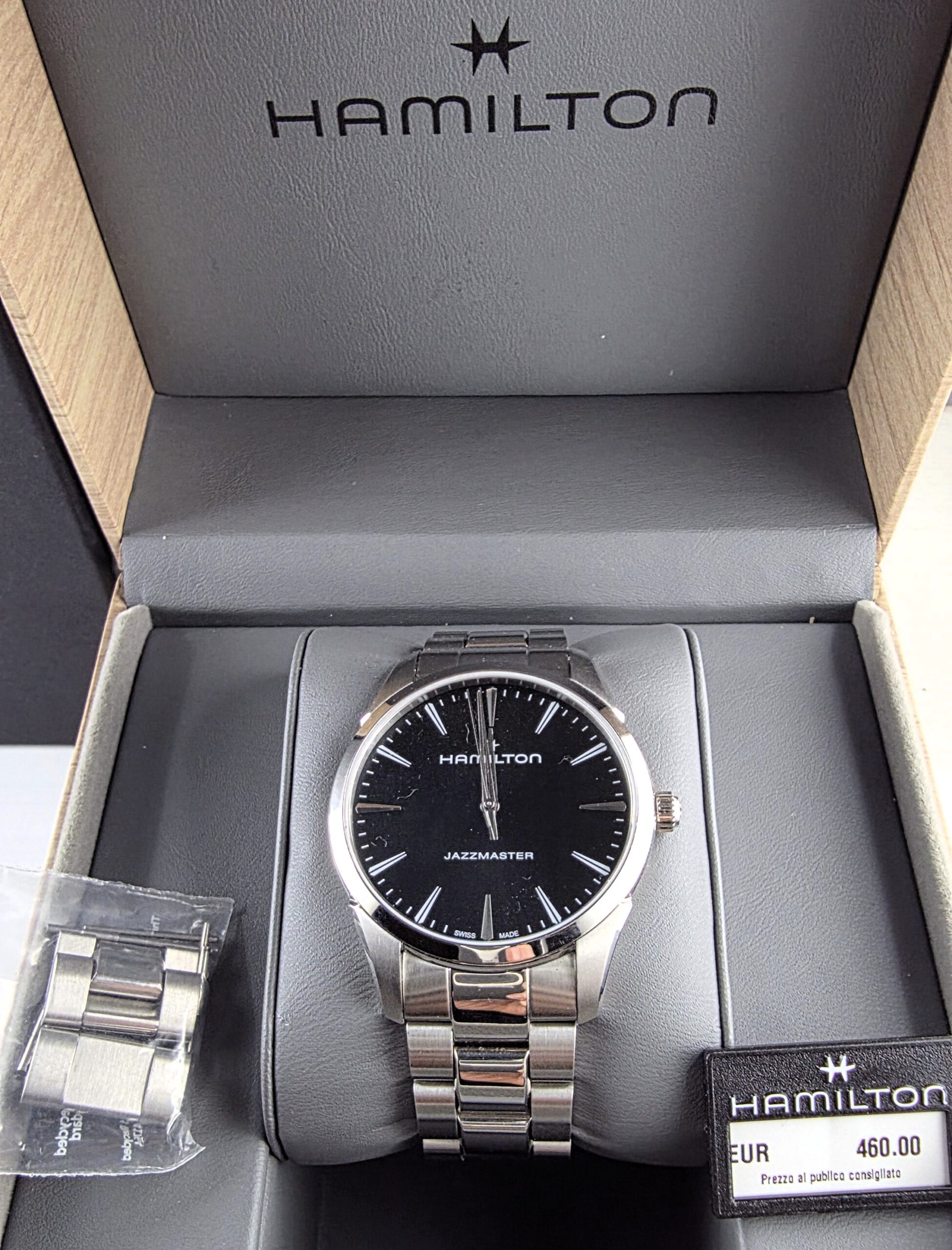 Hamilton Jazzmaster Quartz 40mm Black Dial – Acciaio (Full Set - Rif. H32461131) - immagine 3