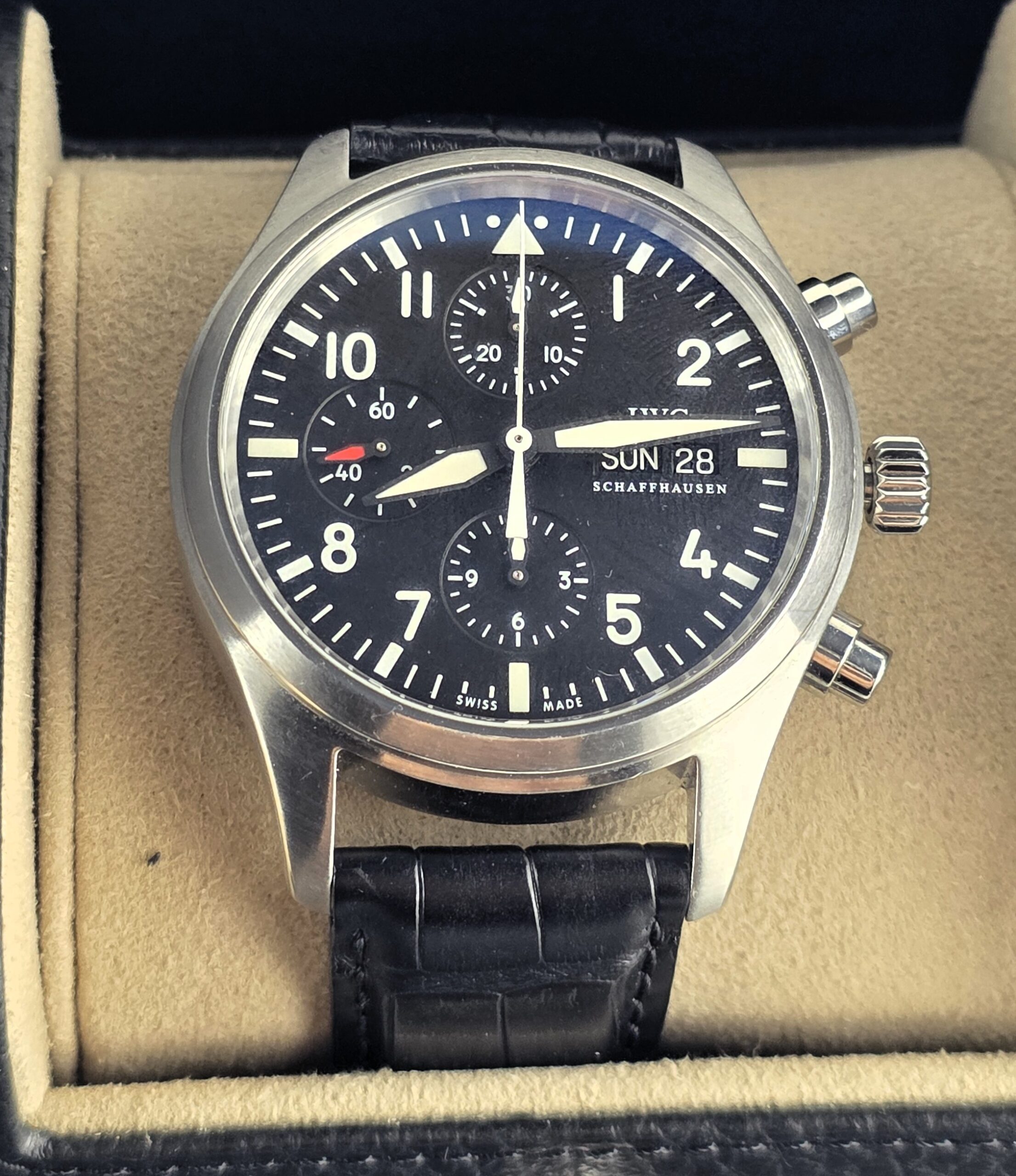 IWC Pilot's Watch Chronograph 42mm Classic – Acciaio (Full Set - Rif. IW3717-01) - immagine 3